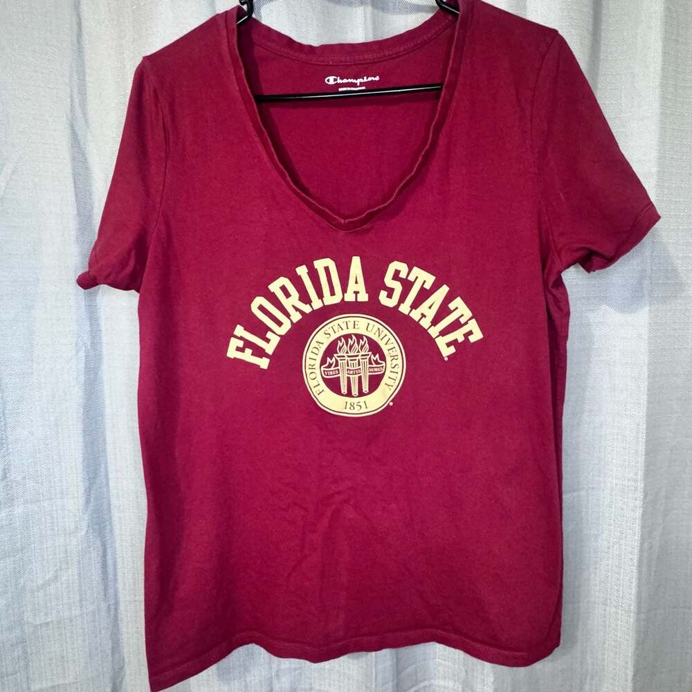 Champion Florida State University FSU Seminoles V-Neck T-Shirt